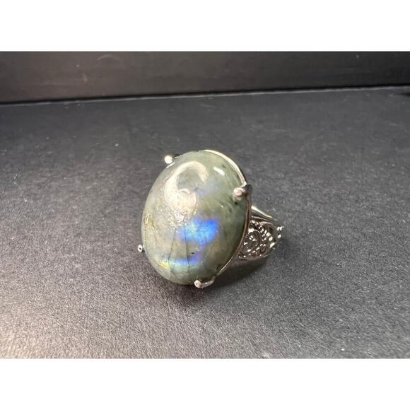 NEW Labradorite stainless steel ring size 7 - Picture 14 of 16
